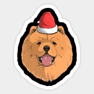 Chow Chow Dog Santa Claus Hat Christmas Sticker